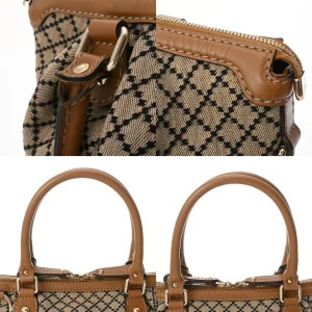 Gucci Diamante handbag beige brown canvas leather bag - Picture 6 of 9